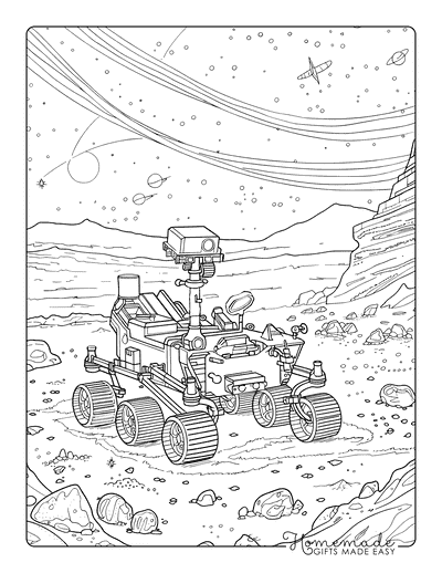 Planet Coloring Pages Mars Rover