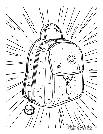 Preppy Coloring Pages Trendy Backpack