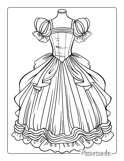 Princess Coloring Pages Ball Gown Extravaganza for Adults