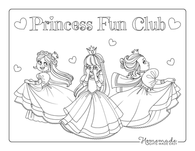 Princess Coloring Pages Playing Princesses