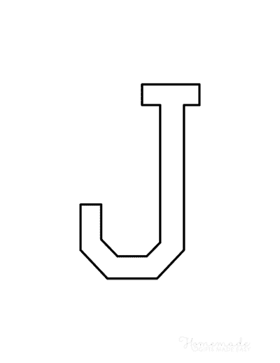 Printable Alphabet Letters College Uppercase J