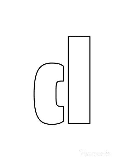 Printable Letter Stencils Block Style Lowercase D