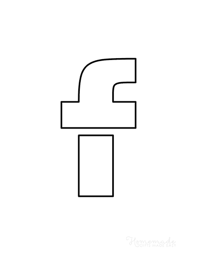 Printable Letter Stencils Block Style Lowercase F