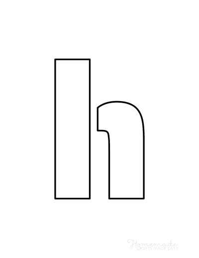 Printable Letter Stencils Block Style Lowercase H