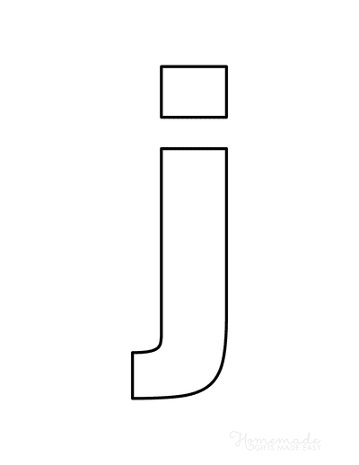 Printable Letter Stencils Block Style Lowercase J