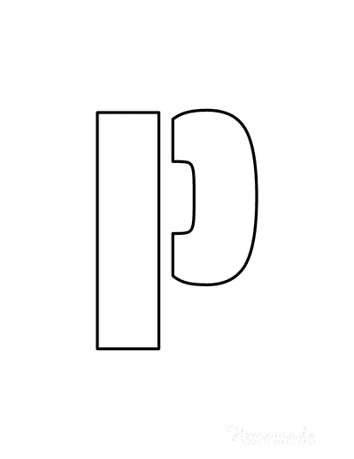 Printable Letter Stencils Block Style Lowercase P
