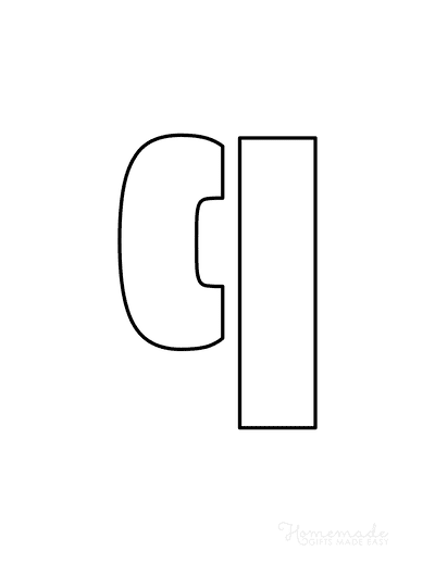 Printable Letter Stencils Block Style Lowercase Q