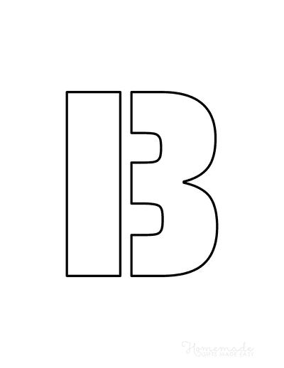Printable Letter Stencils Block Style Uppercase B