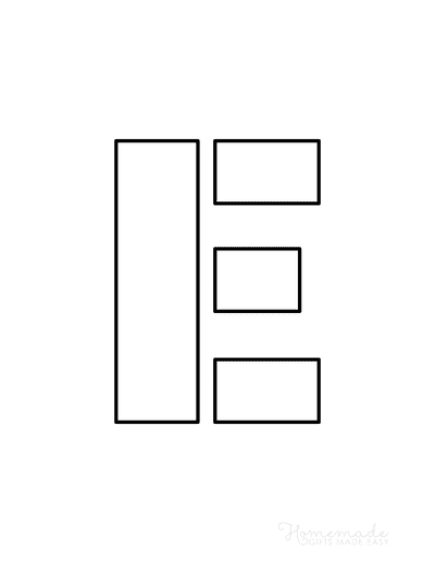 Printable Letter Stencils Block Style Uppercase E