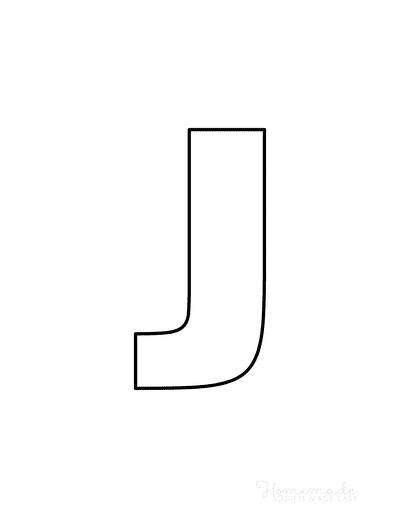 Printable Letter Stencils Block Style Uppercase J