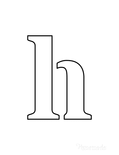 Printable Letter Stencils Classic Style Lowercase H
