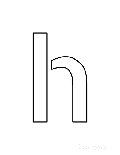 Printable Letter Stencils Narrow Style Lowercase H
