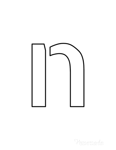 Printable Letter Stencils Narrow Style Lowercase N