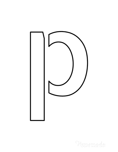 Printable Letter Stencils Narrow Style Lowercase P
