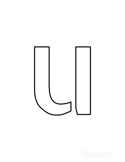 Printable Letter Stencils Narrow Style Lowercase U