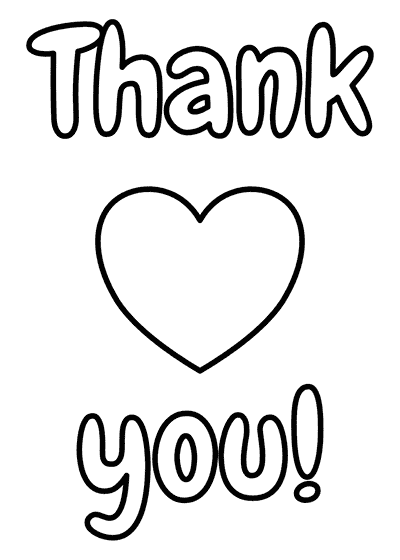 Printable Thank You Cards Thank You Bubble Letters Heart