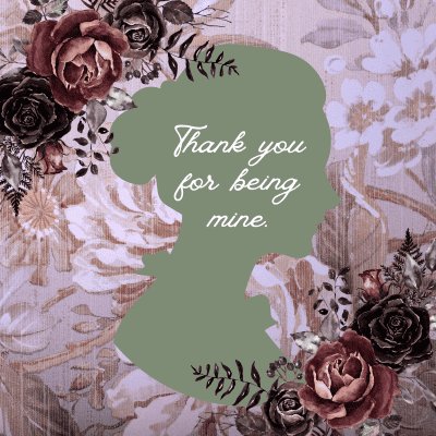 Printable Valentines Cards Victorian Thank You for Being Mine