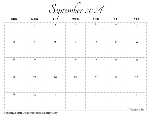 September 2024 Calendars Elegant Minimalism
