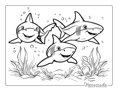 Shark Coloring Pages 3 Baby Mako Sharks