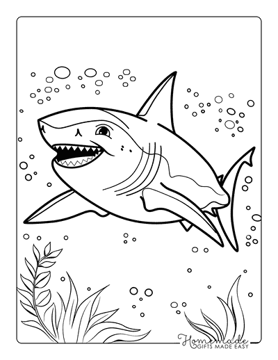 Shark Coloring Pages Friendly Great White