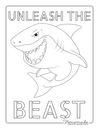 Shark Coloring Pages Shark Showing Teeth