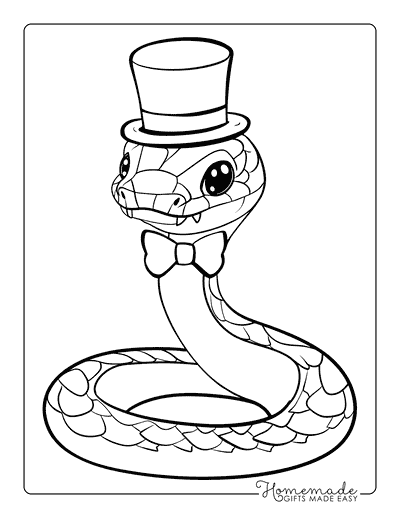 Snake Coloring Pages Dapper Cartoon Snake