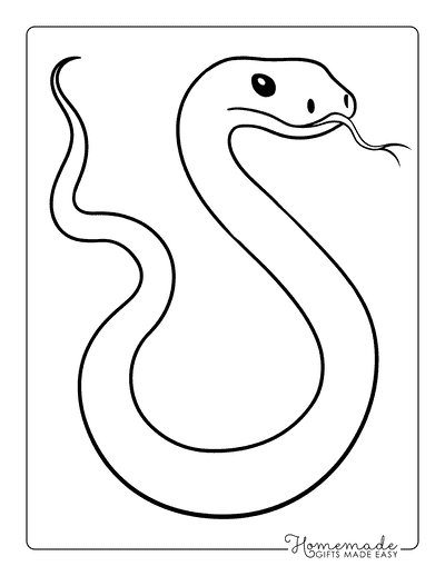 Snake Coloring Pages Simple Snake for Preschoolers