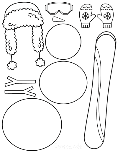 Snowman Template Build Your Own Snowboarder