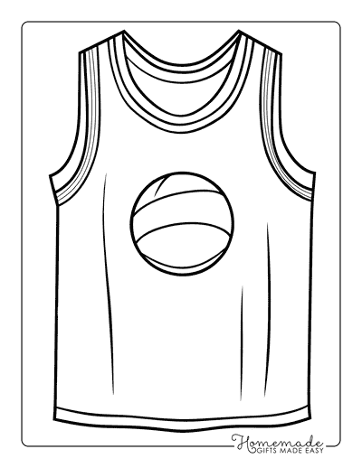 Sports Coloring Pages Basketball Jersey to Color