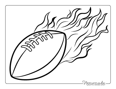 Sports Coloring Pages Flaming Football Midair