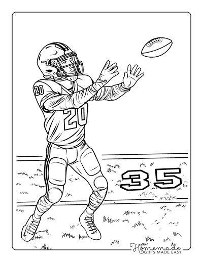 Sports Coloring Pages Football Player Catching the Ball