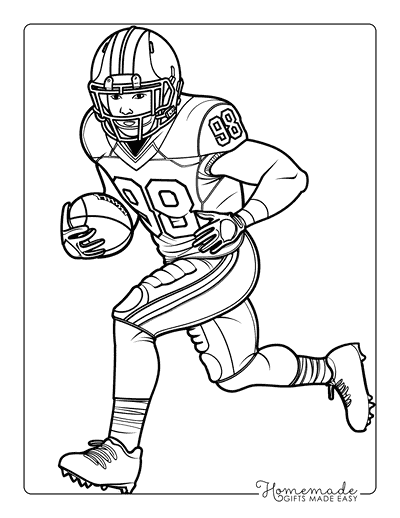 Sports Coloring Pages Football Player Running With Ball