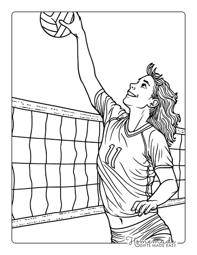 Sports Coloring Pages Olympic Volleyball Spike