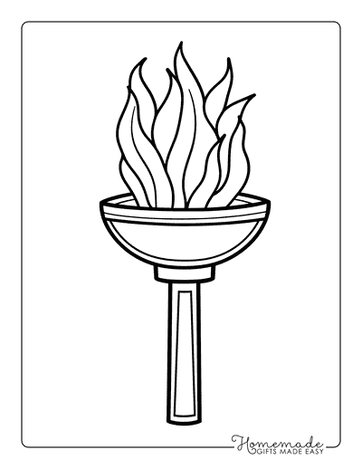 Sports Coloring Pages Simple Olympic Torch