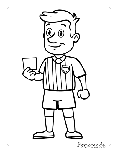 Sports Coloring Pages Simple Soccer Referee Penalty