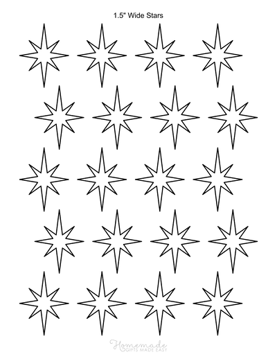 Star Template christmas 1p5inch