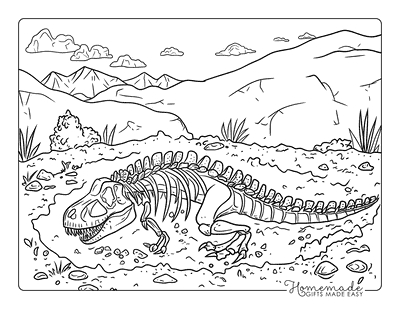 T Rex Coloring Pages Simple Tyrannosaurus Rex Fossil Digsite