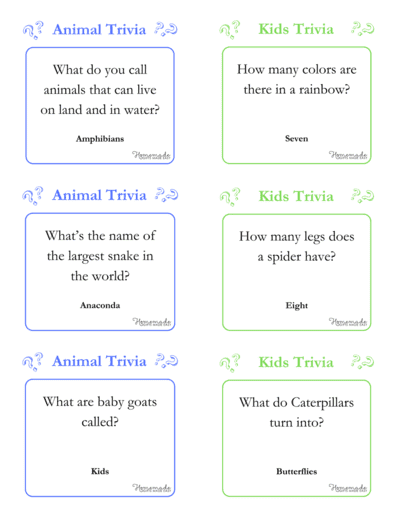 Trivia Questions Animals Kids