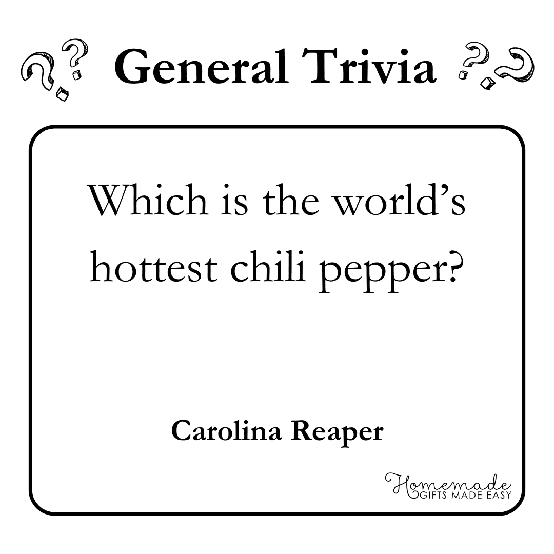 Trivia Questions - Which is the world's hottest chili pepper?