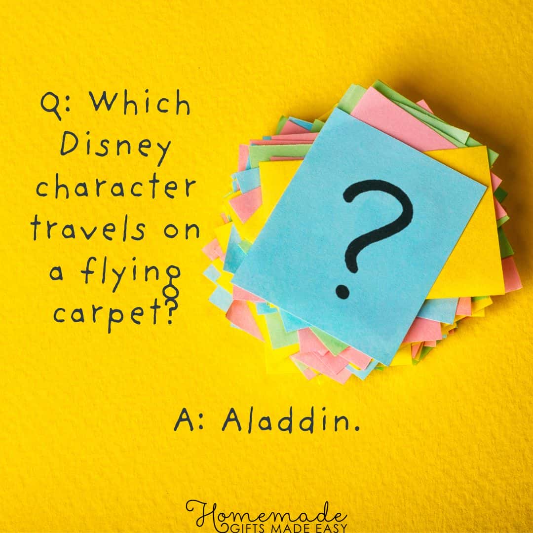 trivia questions for kids which disney character travels on a flying carpet?