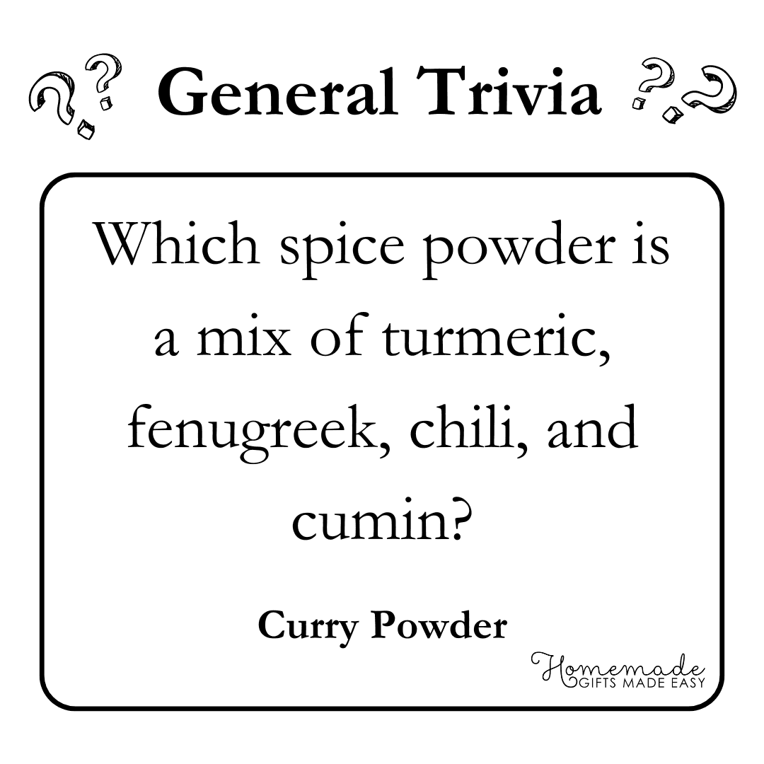 Trivia Questions - Which spice powder is a mix of turmeric, fenugreek, chili, and cumin?