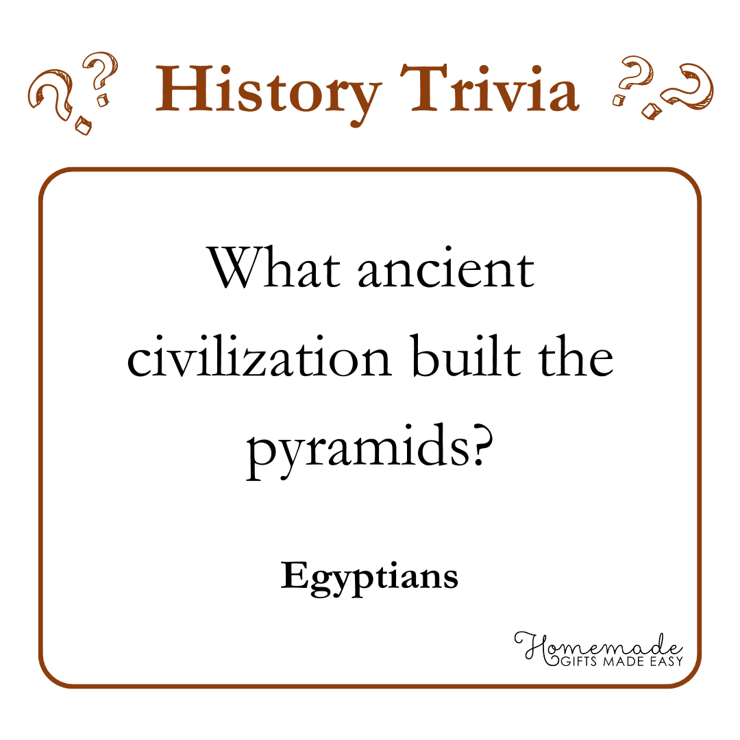 Trivia Questions - What ancient civilization built the pyramids?