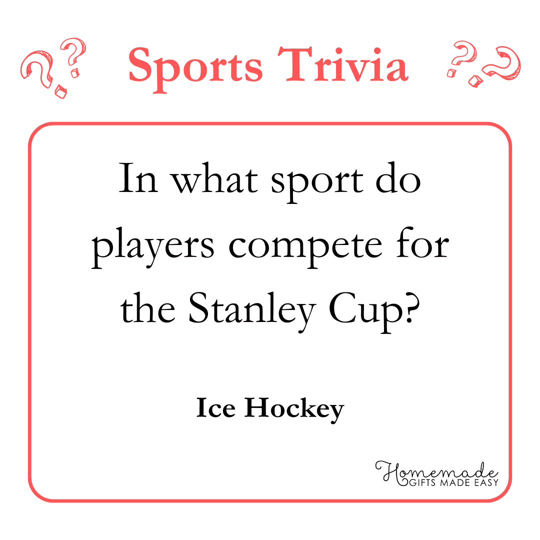 Trivia Questions - In what sport do players compete for the Stanley Cup?