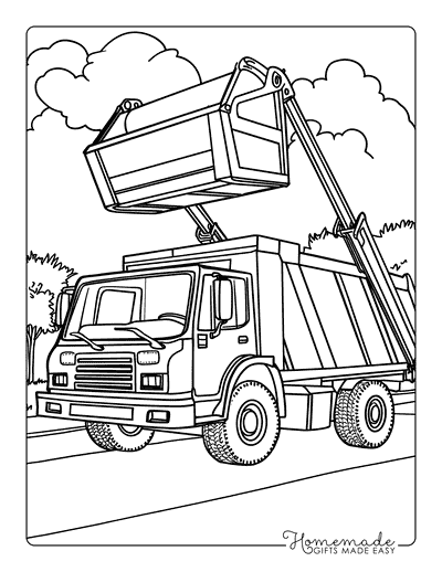 Truck Coloring Pages Garbage Truck With Arms