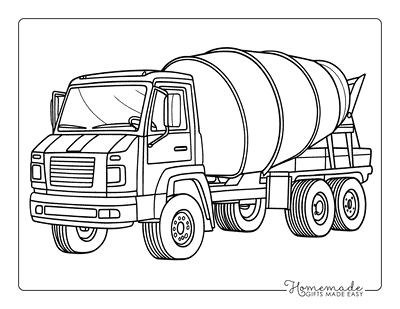 Truck Coloring Pages Simple Cement Truck