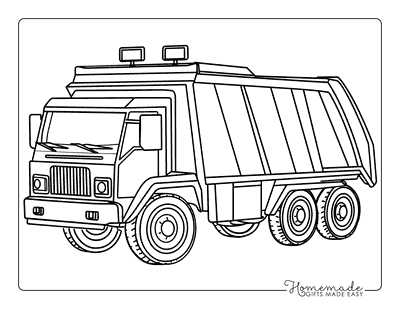 Truck Coloring Pages Simple Garbage Truck