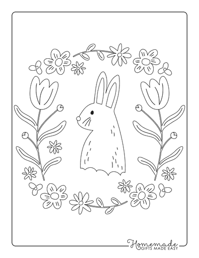 Tulip Coloring Pages Simple Bunny Tulip Pattern Outline