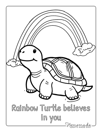 Turtle Coloring Pages Cute Inspirational Rainbow Turtle