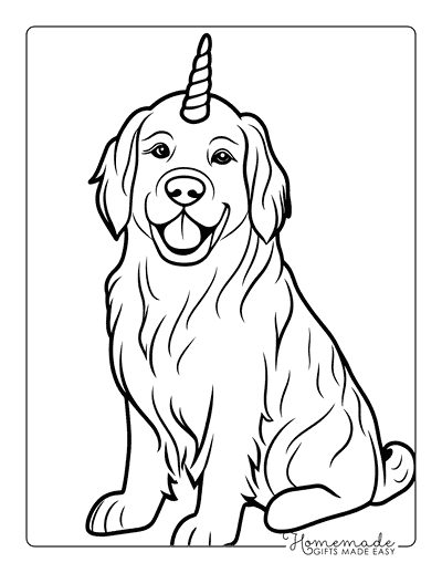 Unicorn Coloring Pages Golden Retriever Unicorn