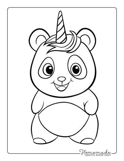 Unicorn Coloring Pages Panda Unicorn